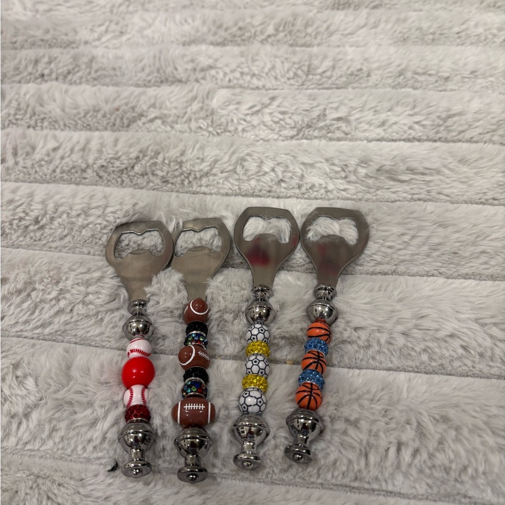 Set of Four Beaded Bottle Openers
